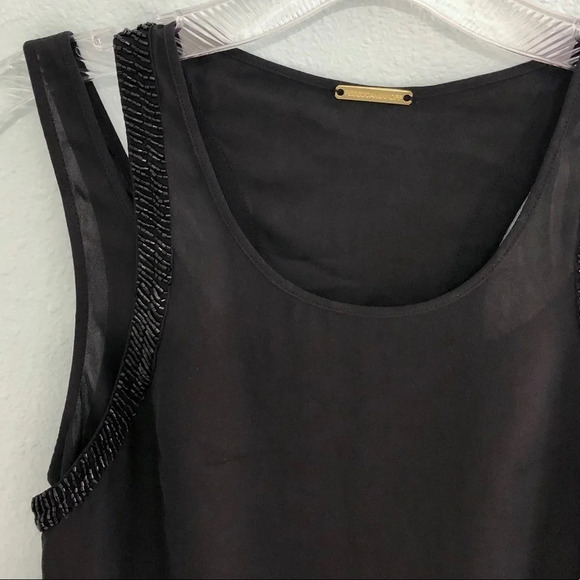 New Rebecca Minkoff Black Silk Mini Short Beaded Dress 0 - Picture 4 of 8